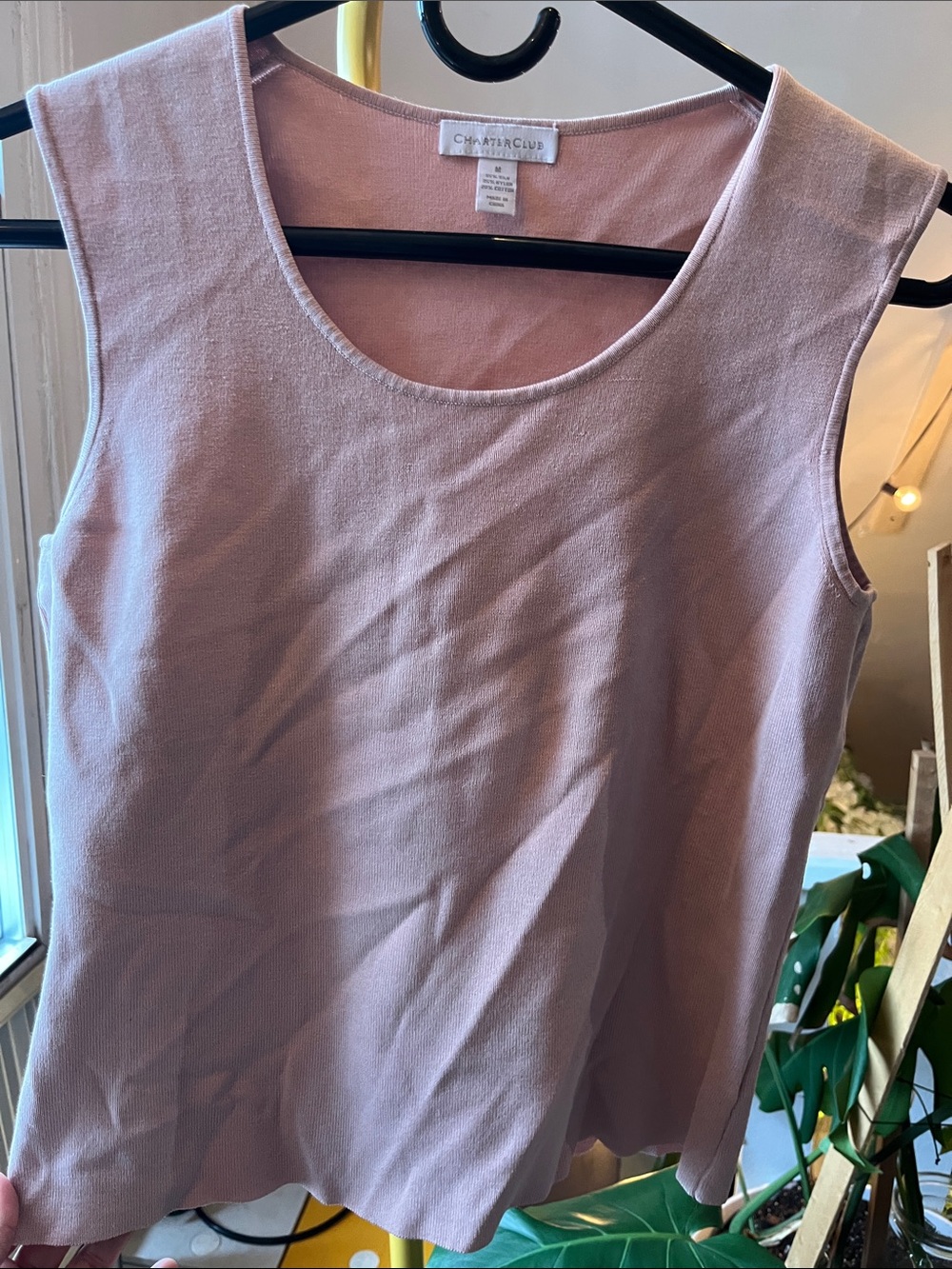 Charter Club Soft Mauve Sleeveless Scoop Neck Shell Top